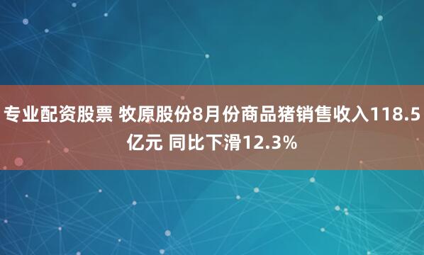 专业配资股票 牧原股份8月份商品猪销售收入118.5亿元 同比下滑12.3%